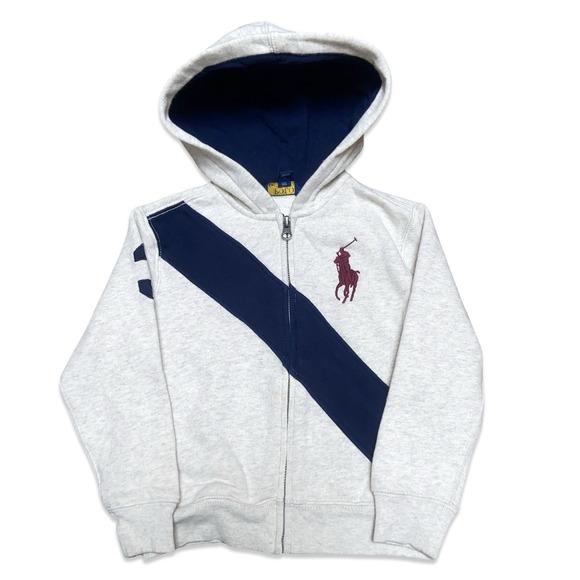 Polo Ralph Lauren Other - Polo Ralph Lauren Hoodie 4/4T Toddler Gray Full Zip Big Pony Logo Sweatshirt
